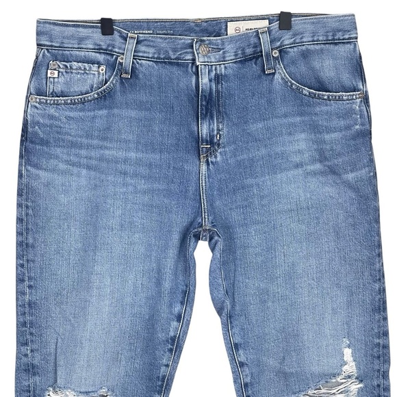 AG Jeans Womens 32 Ex Boyfriend Slouchy Slim High Rise Ripped Knee Rigid Denim - Picture 2 of 8